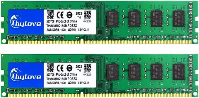 Bandit åbning sovende Thylove RAM DDR3 16GB (2X8GB) 1600Mhz PC3-12800 Memory 1.5V Desktop DIMM  Desktop Memory - Newegg.com