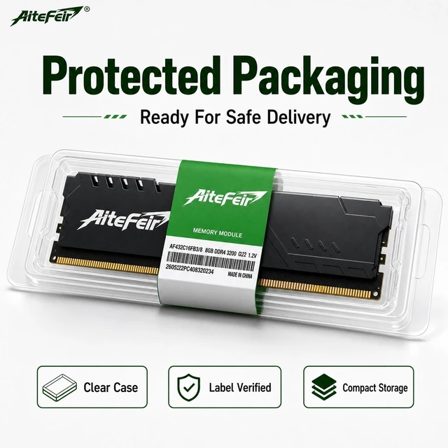 Alt view image 6 of 7 - DDR4 RAM 8GB 3200MHz Desktop Memory 1.2v DIMM 288-Pin Desktop Computer Memory CL22