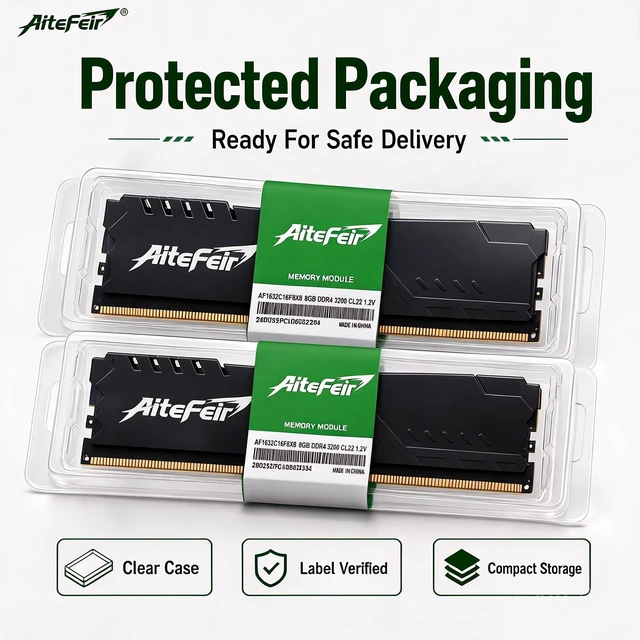 Alt view image 7 of 7 - AiteFeir DDR4 RAM 16GB(8GB*2) 3200MHz Desktop Memory 1.2v DIMM 288-Pin Desktop Computer Memory CL22