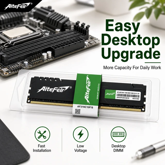 Alt view image 5 of 7 - AiteFeir DDR3 RAM 16GB Kit (2X8GB) 1600MHz CL11 Desktop Memory UDIMM