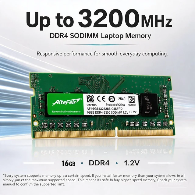 Alt view image 2 of 7 - DDR4 3200MHz 32GB(16GB*2) Laptop RAM PC4-25600 1.2V Low Voltage SODIMM Memory Module, Compatible with Notebooks, Laptops, and All-in-Ones (260-Pin) Non-ECC Unbuffered