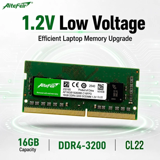 Alt view image 4 of 7 - DDR4 3200MHz 32GB(16GB*2) Laptop RAM PC4-25600 1.2V Low Voltage SODIMM Memory Module, Compatible with Notebooks, Laptops, and All-in-Ones (260-Pin) Non-ECC Unbuffered