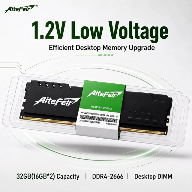 Alt view image 6 of 7 - DDR4 RAM 32GB Kit(16GB*2) 2666MHz PC4-21300 Desktop Memory 1.2v Voltage DIMM 288-Pin Desktop Computer Memory Compatible with Intel & AMD Motherboards CL19