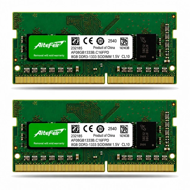 Main image of DDR3 16GB Kit (2x8GB) 1333MHz Laptop RAM, PC3-10600 204-Pin SO-DIMM Notebook Memory, 1.5V Non-ECC Unbuffered, Dual Channel Memory Upgrade for DDR3 Compatible Laptops