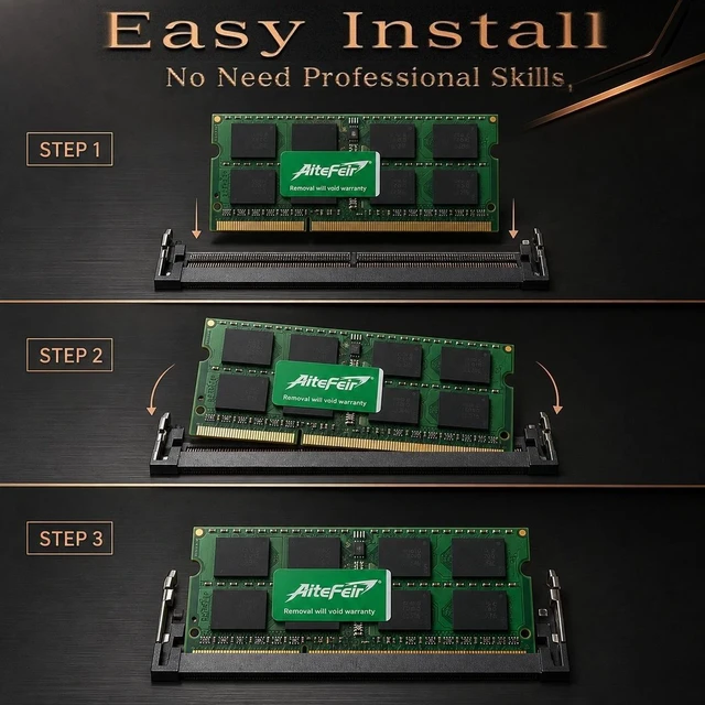 Alt view image 6 of 7 - AiteFeir DDR3L 16GB Kit (2x8GB) 1600MHz Laptop RAM, PC3L-12800 204-Pin SO-DIMM Notebook Memory, 1.35V Non-ECC Unbuffered, Memory Upgrade for Compatible Laptops