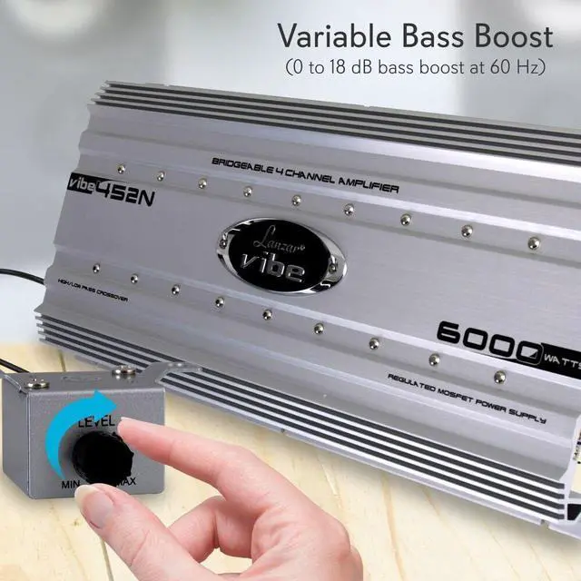 Alt view image 3 of 7 - Lanzar VIBE452N Car Audio Vibe 6000 Watt 4 Channel Mosfet Amplifier Tri-Mode