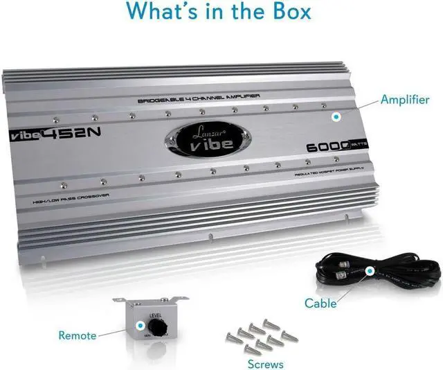 Alt view image 7 of 7 - Lanzar VIBE452N Car Audio Vibe 6000 Watt 4 Channel Mosfet Amplifier Tri-Mode