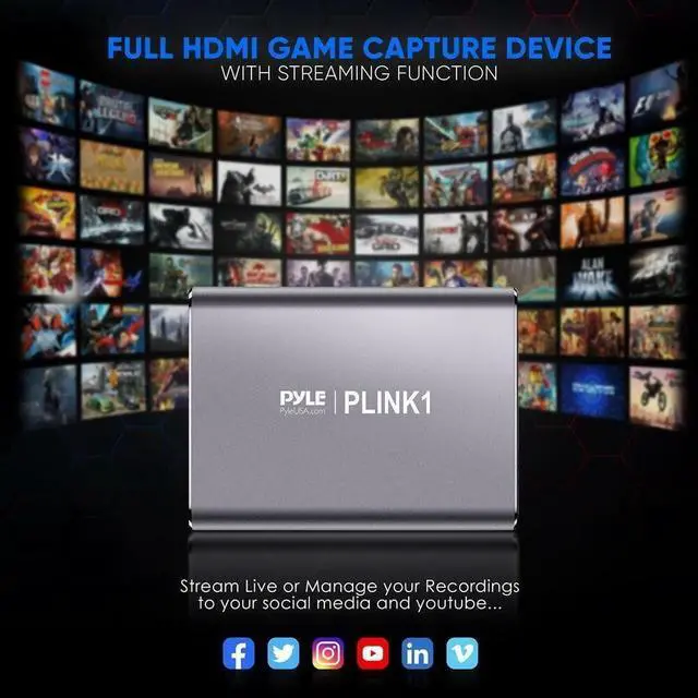 Alt view image 3 of 7 - Pyle HDMI Video Capture Card-1080p 60fps,Game Capture Card,4K HDMI,Game Console