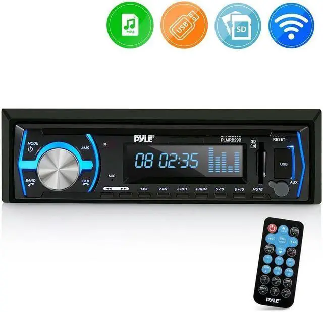 Main image of Pyle PLMRB29B Bluetooth MP3/USB/Aux/SD Card Stereo Radio Receiver w/ Remote