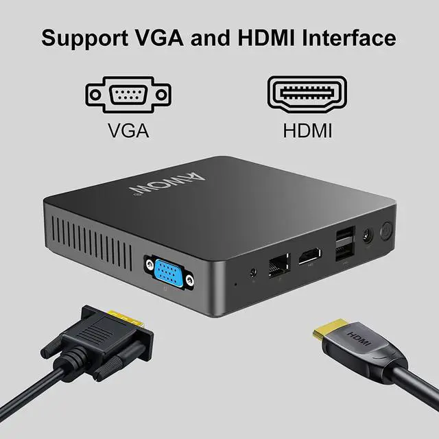 Alt view image 4 of 7 - Mini PC Windows 10 Pro, AWOW 6GB RAM 64GB Storage Mini Desktop Computers ntel N3350 Processor(Up to 2.4GHz), Micro Computer Support M.2 SATA SSD, 2.4G/5G WiFi and Bluetooth 4.2