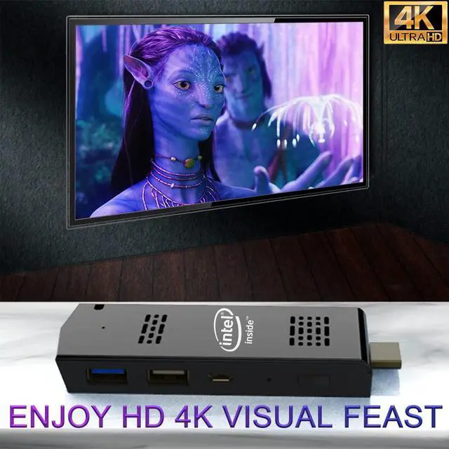 Alt view image 4 of 7 - PC Stick Mini PC Stick with Intel Atom Z8350 & Windows 10 Pro,Mini PC 4GB RAM 128GB ROM,Intel pc Stick Support Auto Power on,HD 4K on Business Office Industrial IOT Media Home