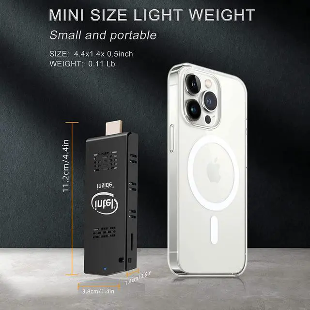 Alt view image 5 of 7 - PC Stick Mini PC Stick with Intel Atom Z8350 & Windows 10 Pro,Mini PC 4GB RAM 128GB ROM,Intel pc Stick Support Auto Power on,HD 4K on Business Office Industrial IOT Media Home