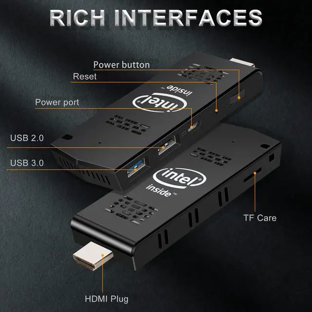 Alt view image 7 of 7 - PC Stick Mini PC Stick with Intel Atom Z8350 & Windows 10 Pro,Mini PC 4GB RAM 128GB ROM,Intel pc Stick Support Auto Power on,HD 4K on Business Office Industrial IOT Media Home