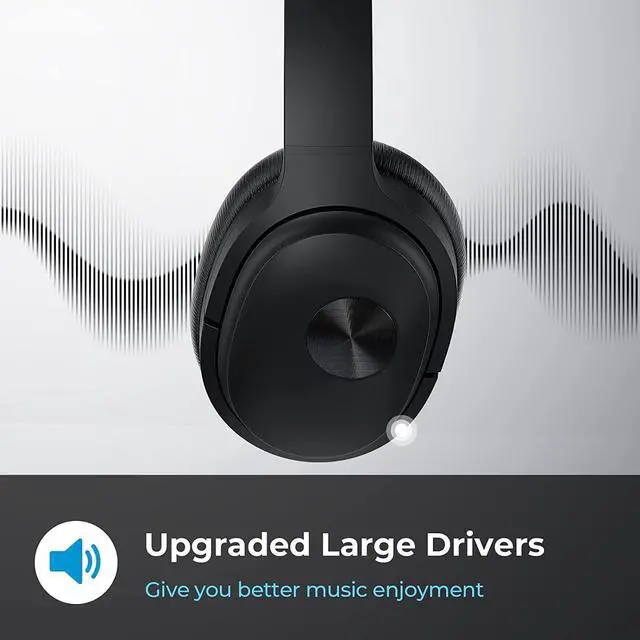 Alt view image 5 of 7 - SE7 Hybrid Active Noise Cancelling Headphones, Bluetooth Wireless Headphones, Over Ear Bluetooth Headphones with ENC Clear Calls, Deep Bass, 30Hrs for Talk/Music/Work, Black