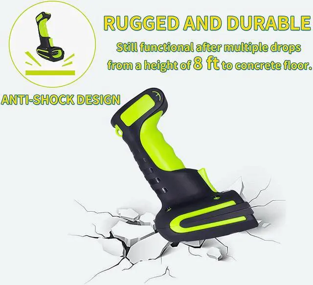 Alt view image 7 of 7 - Alacrity Upgraded QR 2D Industrial Barcode Scanner, Wireless Charging Cradle, 1968 ft Long Transmission Distance, Bluetooth & 433Mhz Wireless 2in1 Barcode Reader, Dust Shock Proof Hands Free