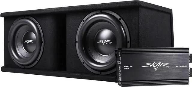 Alt view image 2 of 5 - Skar Audio Dual 12" Complete 2,400 Watt SDR Series Subwoofer Bass Package - Includes Loaded Enclosure with Amplifier