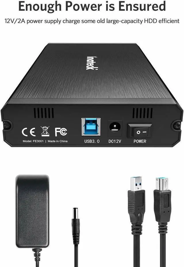 Alt view image 5 of 6 - Metal Enclosure 3.5" Sata USB 3.0 Hard Drive HDD Case External Laptop