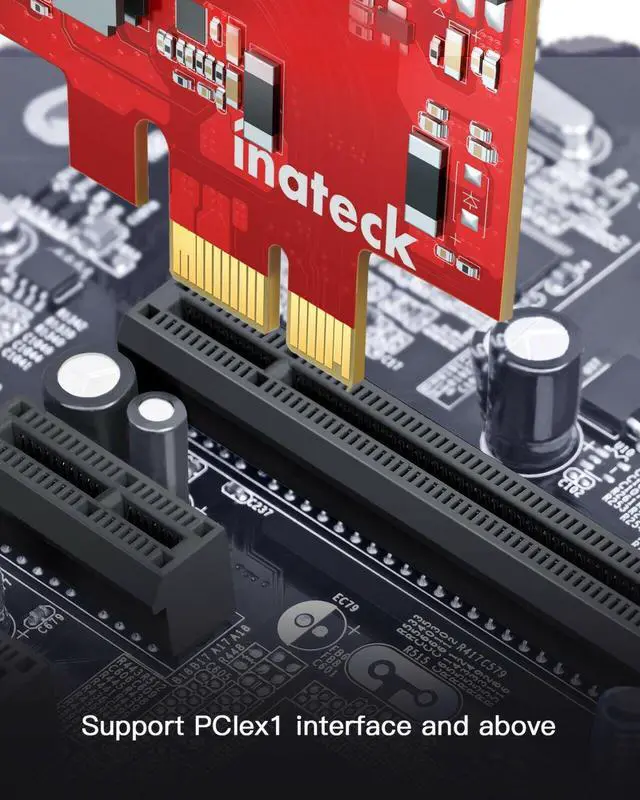Alt view image 5 of 7 - Inateck PCIe to USB 3.2 Gen 2 Expansion Card 8 Gbps 3 Type A & 2 Type C Ports