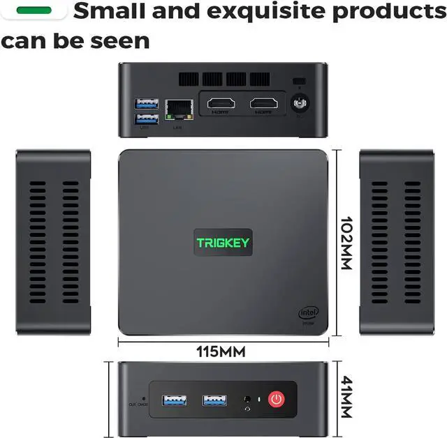 Alt view image 4 of 7 - Micro Computer W++11 Desktop Intel 11th Generation Processors N5095 Mini Computer, 8G DDR4 128G M.2 SSD 2280 Green G3 Micro PC W++10 Pro, Support Dual 4K@60Hz HDMI/WiFi 5/BT/W++11