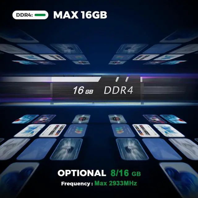 Alt view image 5 of 7 - Micro Computer W++11 Desktop Intel 11th Generation Processors N5095 Mini Computer, 8G DDR4 128G M.2 SSD 2280 Green G3 Micro PC W++10 Pro, Support Dual 4K@60Hz HDMI/WiFi 5/BT/W++11