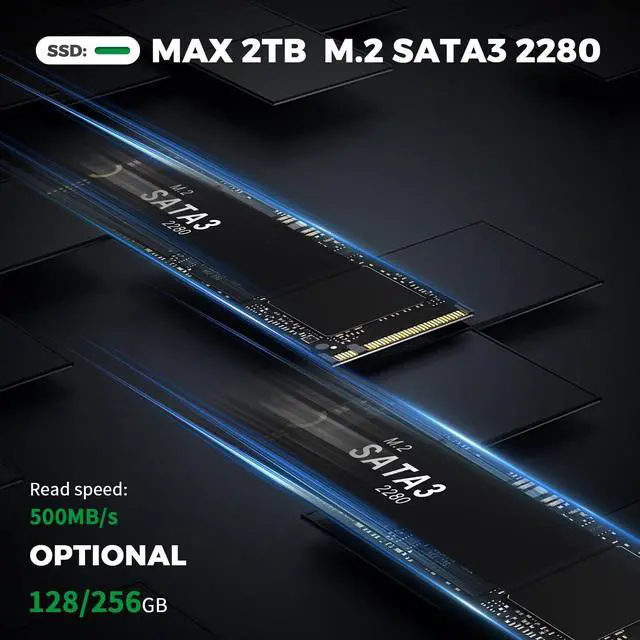 Alt view image 6 of 7 - Micro Computer W11 Desktop Intel 11th Generation Processors N5095 Mini Computer, 16G DDR4 500G M.2 SSD 2280 Green G3 Micro PC W10 Pro, Support Dual 4K@60Hz HDMI/WiFi 5/BT/W11