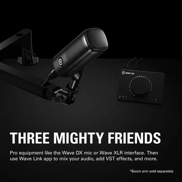 Alt view image 2 of 7 - Elgato XLR Solution - Dynamic XLR Microphone, Audio Mixer for XLR Mic to USB-C, Noise Rejection, Digital Mixing Software for Podcasting, Streaming, Broadcasting for Mac, PC with 10ft/3m XLR Cable