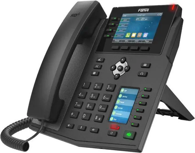 Alt view image 3 of 3 - Fanvil X5U High-End VoIP Phone, 3.5-Inch Color Display, 2.4-Inch Side Color Display for DSS Keys. 16 SIP Lines, Dual-Port Gigabit Ethernet, Power Adapter Not Included
