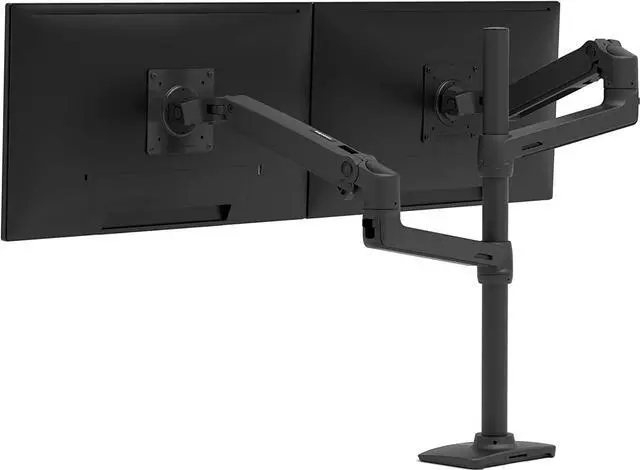 Main image of Ergotron  LX Vertical Stacking Dual Monitor Arm, VESA Desk Mount  for 2 Monitors Up to 40 Inches, 7 to 22 lbs Each  Tall Pole, Matte Black