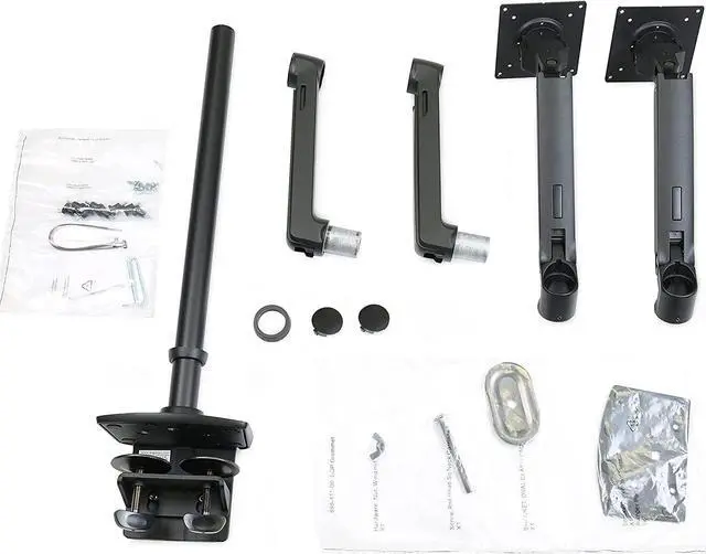 Alt view image 5 of 5 - Ergotron  LX Vertical Stacking Dual Monitor Arm, VESA Desk Mount  for 2 Monitors Up to 40 Inches, 7 to 22 lbs Each  Tall Pole, Matte Black