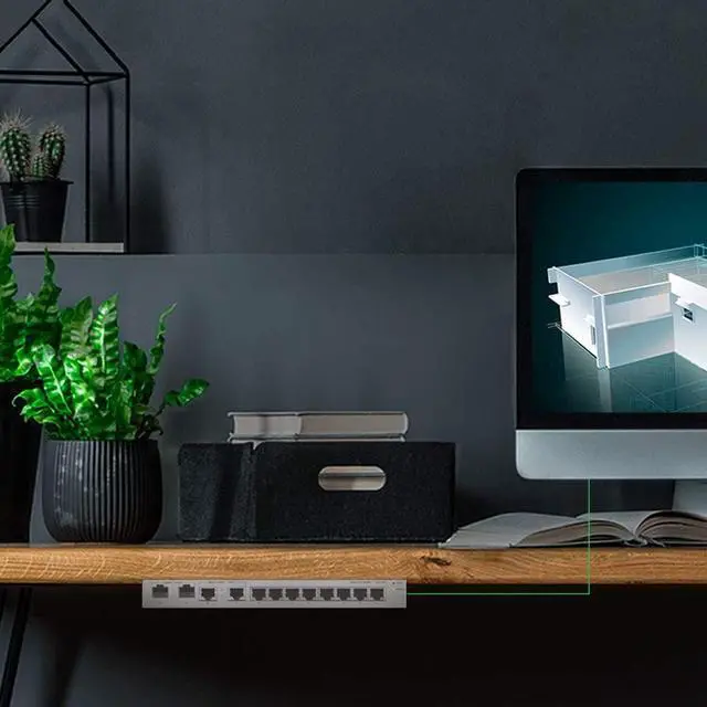 Alt view image 6 of 6 - Zyxel 12-Port Multi-Gigabit Ethernet Web Managed Switch | 2 x 2.5G | 2 x 10G SFP+ Fiber | 8 x GbE Ports | Plug & Play | Desktop or Wall-Mount | Ethernet Splitter | Lifetime Warranty | XGS1210-12