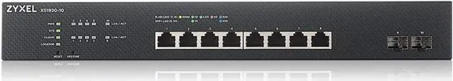 Alt view image 2 of 5 - ZYXEL 10-Port Multi-Gigabit Ethernet Smart Switch (XS1930-10) - Managed, 2X 10G Ethernet, 2X 10G SFP+, Optional Nebula Cloud Management, Rackmount, Limited Lifetime Protection