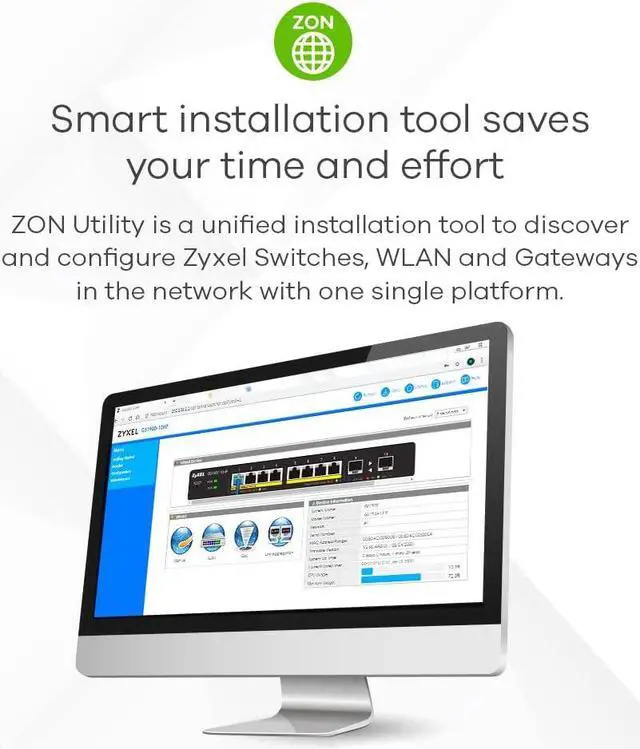 Alt view image 5 of 6 - ZYXEL 26-Port PoE Switch Gigabit Ethernet Smart (GS1900-24HPV2) - Managed, with 24x PoE+ @ 170W, 2X SFP, Rackmount, Limited Lifetime Protection