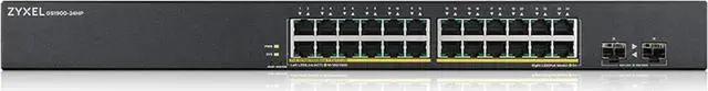 Alt view image 2 of 6 - ZYXEL 26-Port PoE Switch Gigabit Ethernet Smart (GS1900-24HPV2) - Managed, with 24x PoE+ @ 170W, 2X SFP, Rackmount, Limited Lifetime Protection
