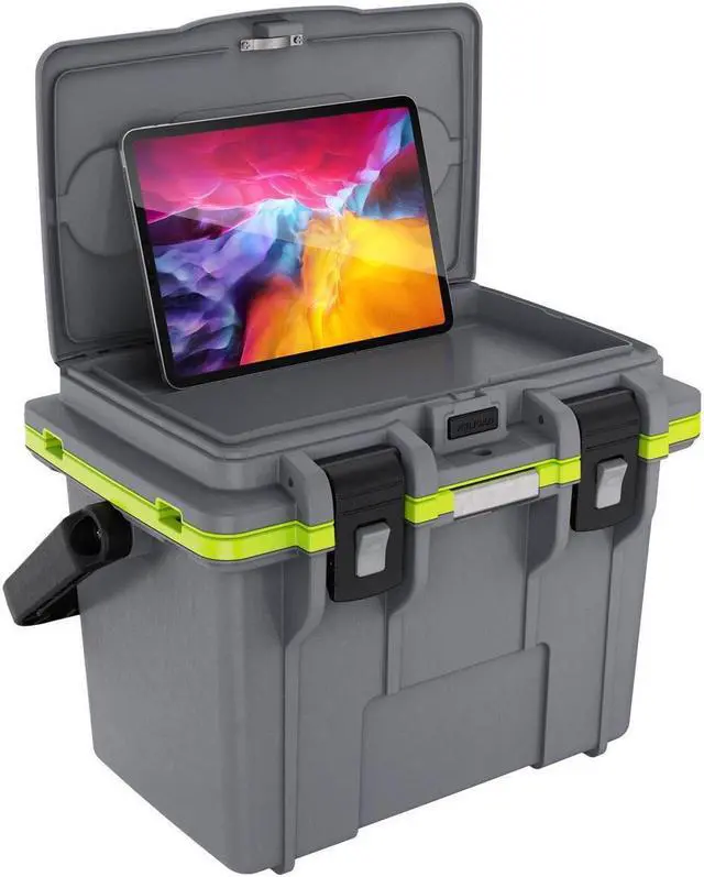 Alt view image 6 of 6 - Pelican 14QT Personal Cooler, Dark Gray/Green