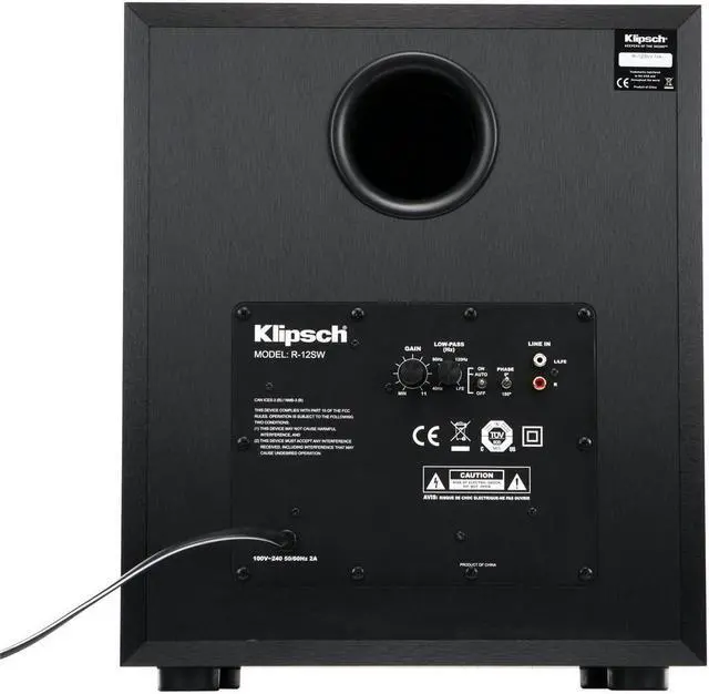 Alt view image 4 of 5 - 2x Klipsch Reference R-12SW 12" 400W All-Digital Powered Subwoofer, Black