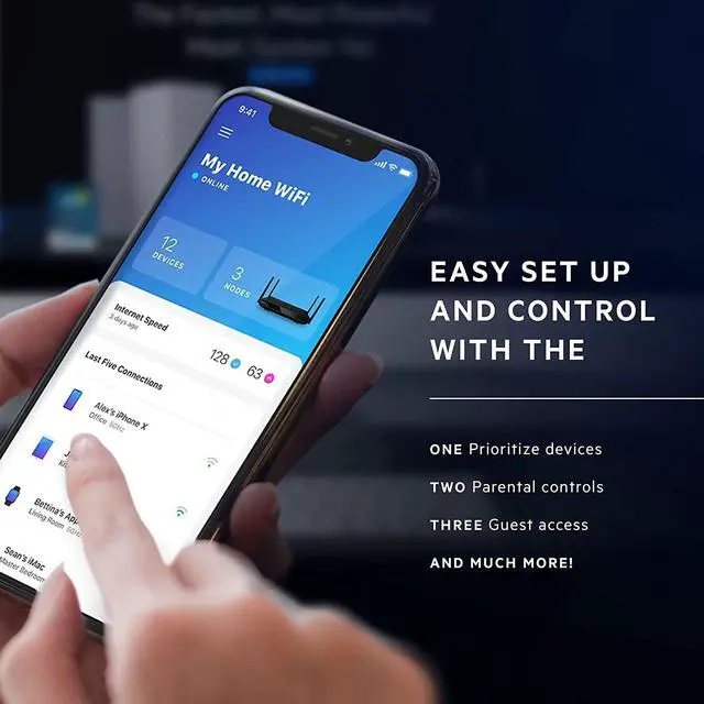 Alt view image 5 of 7 - Linksys Hydra Pro Mesh WiFi 6E Router MR7500 Tri-Band WiFi Mesh Router AXE 6600 - Mesh WiFi Router For Wireless Internet - WiFi For The Home, Work, And Guest House - Connect 55+ Devices, 2,700 Sq Ft