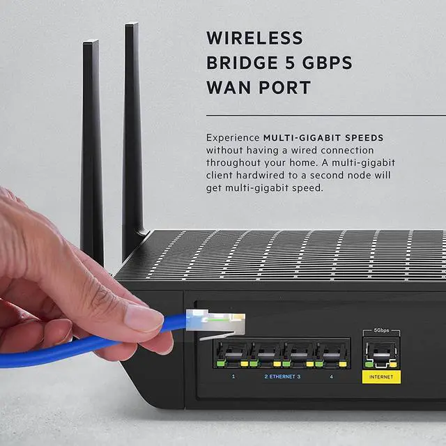 Alt view image 6 of 7 - Linksys Hydra Pro Mesh WiFi 6E Router MR7500 Tri-Band WiFi Mesh Router AXE 6600 - Mesh WiFi Router For Wireless Internet - WiFi For The Home, Work, And Guest House - Connect 55+ Devices, 2,700 Sq Ft