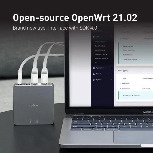 Alt view image 2 of 7 - GL.iNet MT2500A (Brume 2) Mini VPN Security Gateway for Home Office and Remote Work - VPN Server and Client for Home and Office, VPN Cascading, Internet Security, 2.5G WAN (Aluminium Alloy Case)
