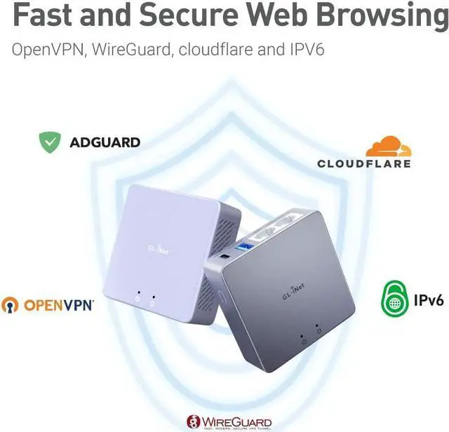 Alt view image 6 of 7 - GL.iNet MT2500A (Brume 2) Mini VPN Security Gateway for Home Office and Remote Work - VPN Server and Client for Home and Office, VPN Cascading, Internet Security, 2.5G WAN (Aluminium Alloy Case)