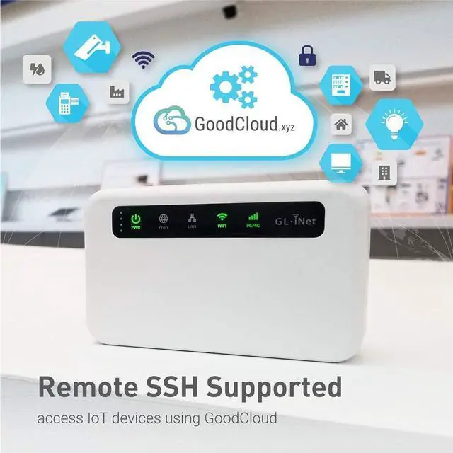 Alt view image 4 of 7 - GL-XE300 (Puli) 4G LTE Industrial IoT Gateway, T-Mobile Only, Router/Access Point/Extender/WDS Mode, OpenWrt, 5000mAh Battery, OpenVPN Client, Remote SSH, WPA3, IPv6 (EP06A), North America only