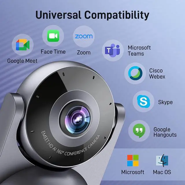 Alt view image 7 of 7 - EMEET Meeting Capsule, 4K Captured 1080P Output 360° Conference Room Webcam 8 Mics and 10W Speaker, 5 Video Modes, AI Voice/Face/Figure Tracked Conference Room Camera w/Noise Reduce, Remote Control