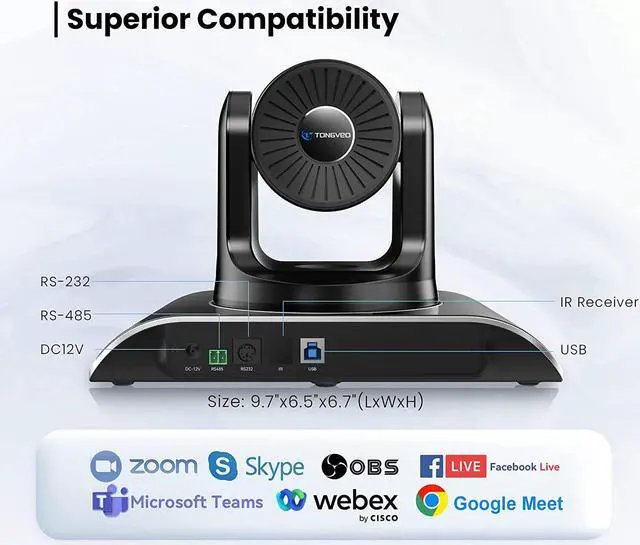 Alt view image 5 of 7 - 4K Conference Room Camera System, AI Auto-Tracking PTZ Camera 5X Digital Zoom with Wireless Bluetooth Speakerphone Set USB 124-Degree Wide-Angle for Zoom Skype Teams OBS and More