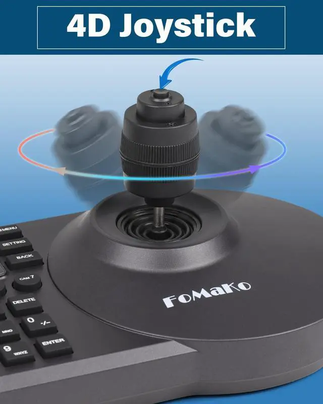 Alt view image 2 of 7 - FoMaKo PTZ Controller PoE NDI Camera Controller Built-in 3-inch LCD Screen 4D Joystick PTZ Controller for Church Live Service Education, Visca PELCO D/P RS232 RS485, Black (FoMaKo KC608 Pro)