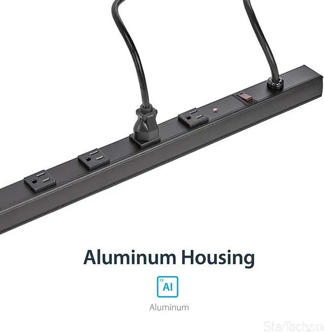 Alt view image 4 of 6 - 24 Outlet 120V 15A Rackmount Power Strip - Power distribution strip (rack-mountable) - output connectors: 24 - 10 ft - RKPW247015,Black