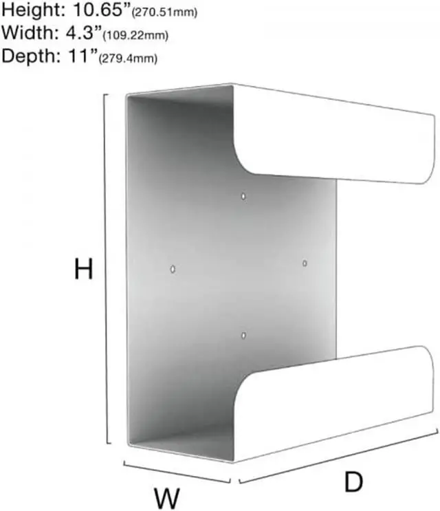 Alt view image 4 of 4 - UPS Mount 143 (Single) | Wall Mount for UPS | Compatible with APC and CyberPower | 10.65H x 4.3W x 11D | USA Made