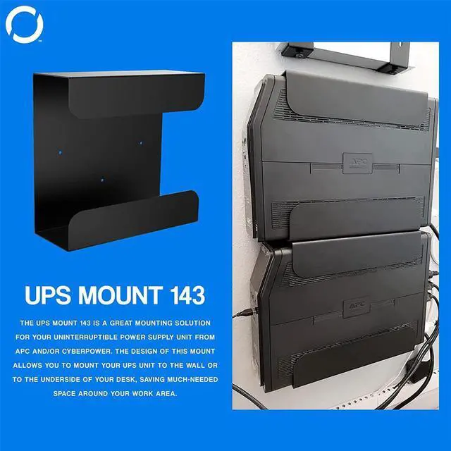 Alt view image 2 of 4 - UPS Mount 143 (Single) | Wall Mount for UPS | Compatible with APC and CyberPower | 10.65H x 4.3W x 11D | USA Made
