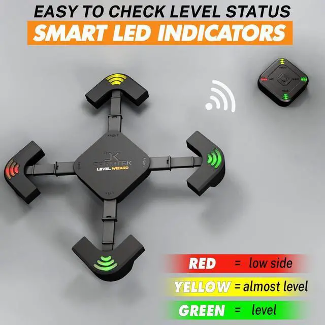 Alt view image 4 of 6 - Level Wizard v2.0 - Wireless RV Leveling System | 2022 Camper Leveling System with Extensible Legs for an Accurate Leveling | Fast & Easy Way to Level Your RV