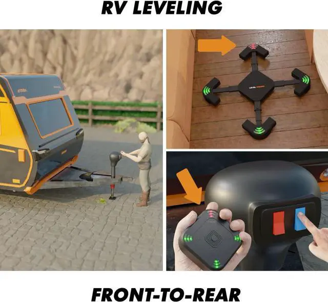 Alt view image 6 of 6 - Level Wizard v2.0 - Wireless RV Leveling System | 2022 Camper Leveling System with Extensible Legs for an Accurate Leveling | Fast & Easy Way to Level Your RV