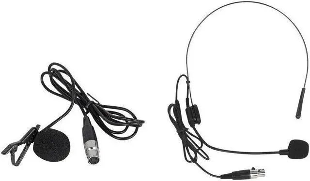 Alt view image 6 of 7 - Wireless Microphone System 4 Channel 2 Handheld 2 Headset 2 Lavalier UHF Church