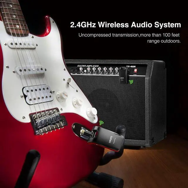 Alt view image 4 of 7 - 2.4Ghz 280° Wireless Stereo Guitar Transmitter Receiver System Dual Track